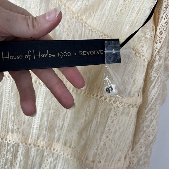 House of Harlow 1960 x Revolve Henrik Ivory Lace Puff Sleeve Mini Dress M NWT - Picture 9 of 14